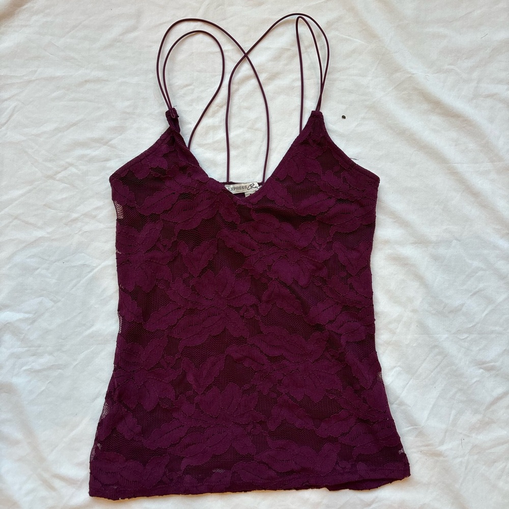 Express floral lace bodycon cami tank top